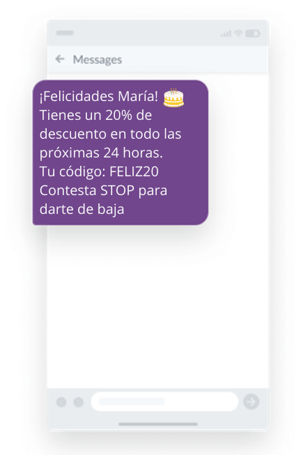 ejemplos SMS de felicidades
