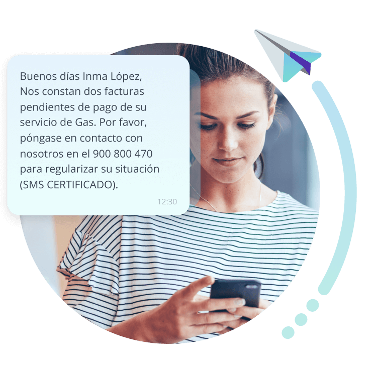 ejemplo sms certificado