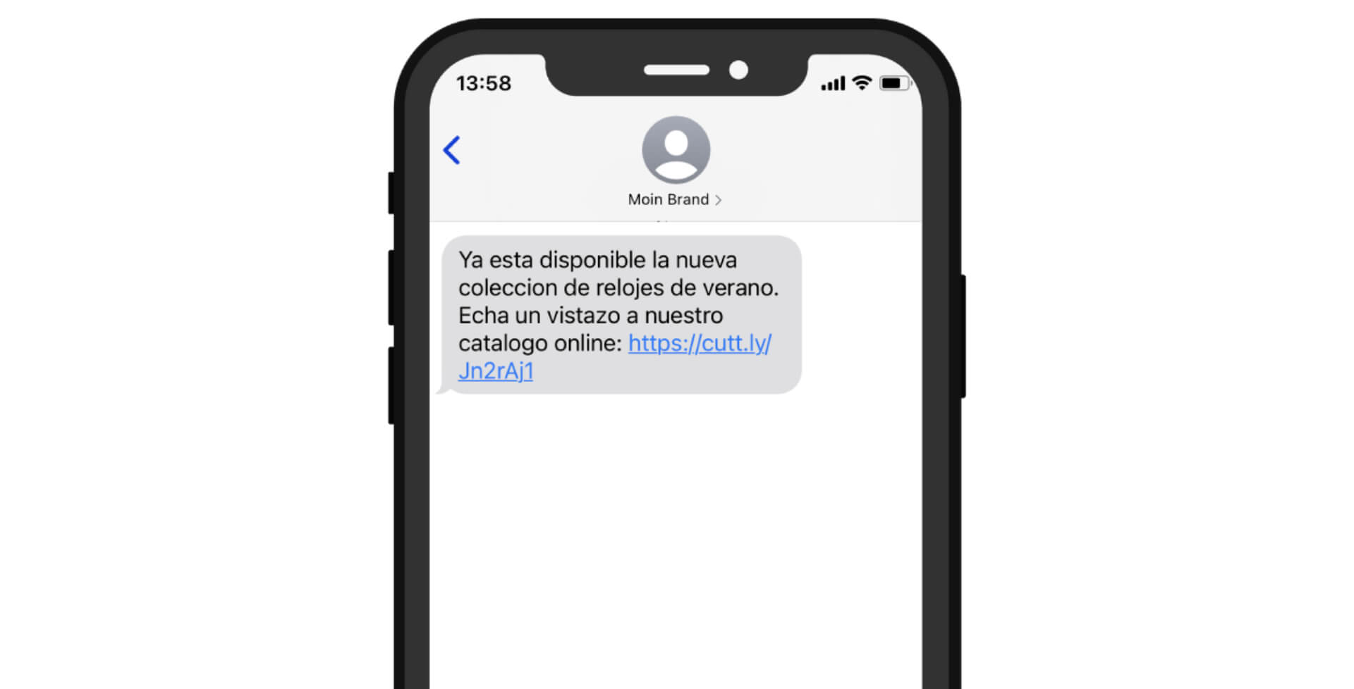 Ejemplo campaña SMS nuevos productos