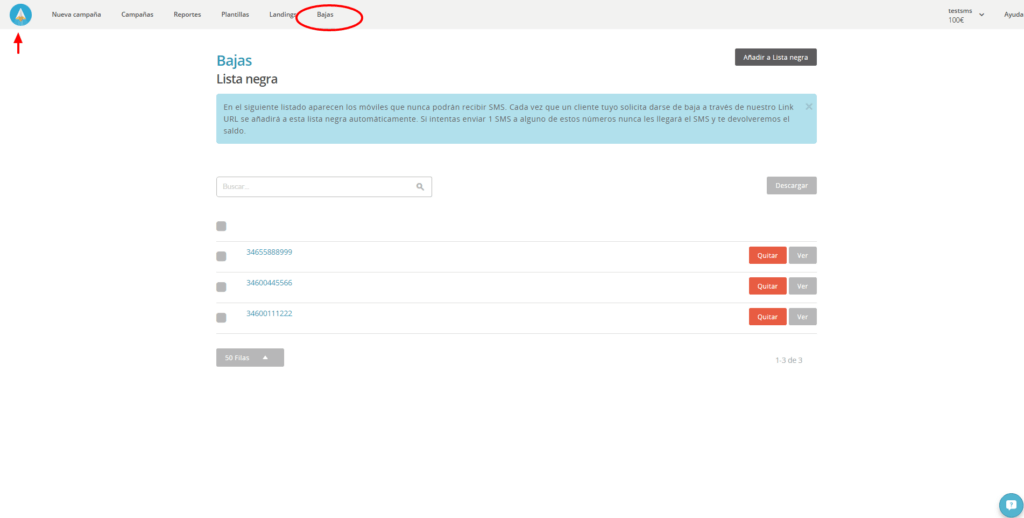 paso 1 bajas lista negra
