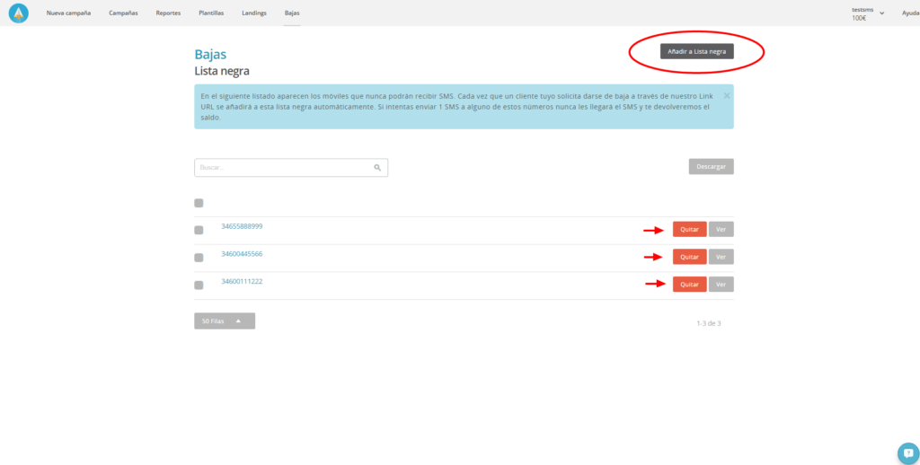 paso 2 bajas lista negra