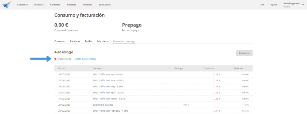 paso 3 recarga